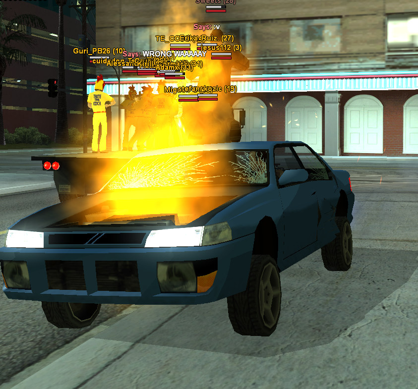 the cluckers near a burning sultan